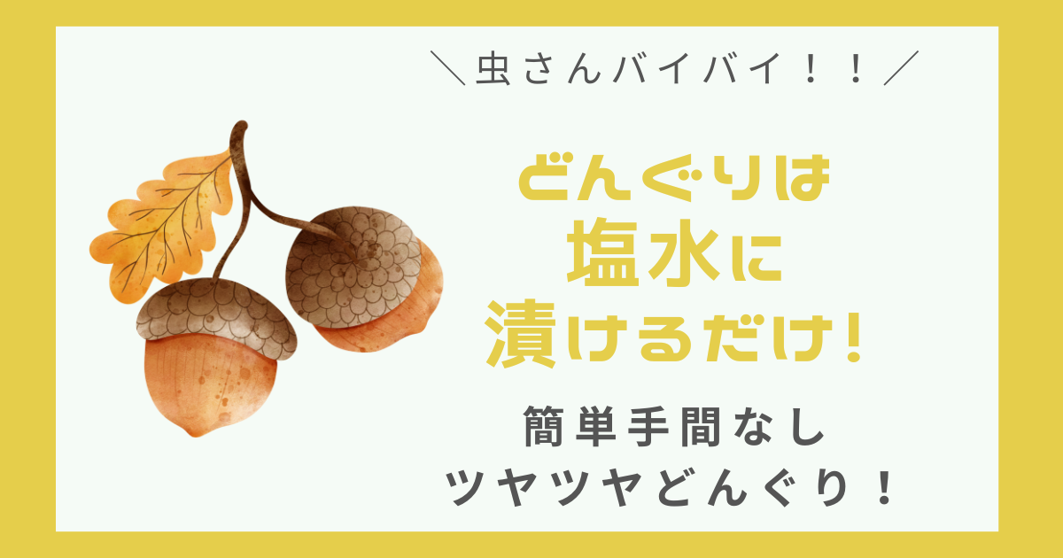 どんぐりは煮沸 冷凍 ツヤが残って手間いらず 正解は塩水漬け ゆるすく